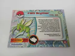 Scyther #123  Topps Chrome Series 2 Pokemon Card Played - Image 2