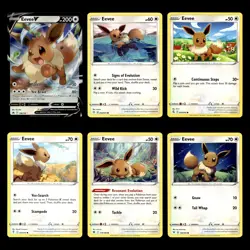6x Eevee V Lot 108 Sword Shield Crown Zenith Pokemon Cards Collection Set TCG - Image 1