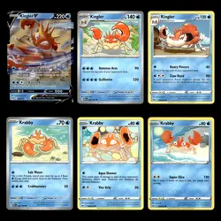 6x Kingler V Lot 28 Sword Shield Brilliant Stars Pokemon Cards Collection Set - Image 1