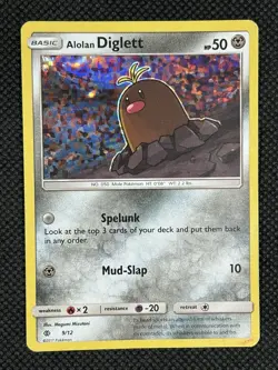 Alolan Diglett McDonalds 2017 Holo Rare Promo Pokemon Card #9/12 LP - Image 1