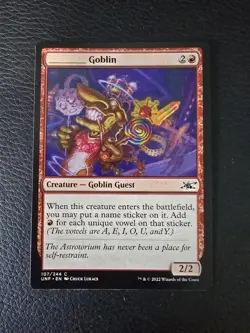 Name Sticker Goblin 107/244 Non Foil Common Unfinity MTG Near Mint Magic Card - Image 1