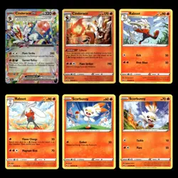 6x Cinderace Lot 28.0 Sword Shield Chilling Reign Pokemon Cards Collection Set - Image 1