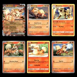 6x Arcanine Growlithe Lot 32.0 Sword Shield Fusion Strike Pokemon Cards Set - Image 1