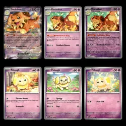 6x Dachsbun ex Lot 67.0 Scarlet Violet Series Stellar Crown Pokemon Cards Set - Image 1