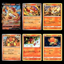 6x Simisear V Lot 22 Sword Shield Crown Zenith Pokemon Cards Collection Set TCG - Image 1