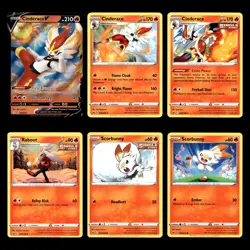 6x Cinderace V Lot 18 Sword Shield Shining Fates Pokemon Cards Collection Set - Image 1