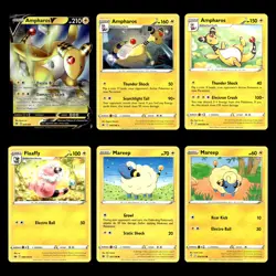 6x Ampharos V Lot 49 Sword Shield Vivid Voltage Pokemon Cards Collection Set TCG - Image 1