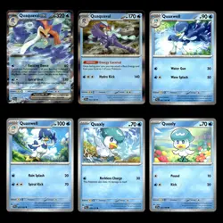 6x Quaquaval ex Lot 52 Scarlet Violet Series Paldea Evolved Pokemon Cards Set - Image 1