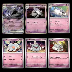 6x Houndstone ex Lot 102 Scarlet Violet Series Obsidian Flames Pokemon Cards Set - Image 1