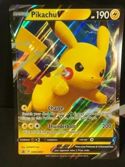2021 Pokemon Pikachu V SWSH061 Promo Jumbo Card - Image 1