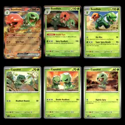 6x Scovillain ex Lot 37 Scarlet Violet Series Surging Sparks Pokemon Cards Set - Image 1