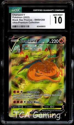 CGC 10 GEM MINT Charizard V SWSH260 FULL ART PROMO SWSH 260 Pokemon Card 031 - Image 1