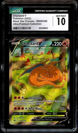 CGC 10 GEM MINT Charizard V SWSH260 FULL ART PROMO SWSH 260 Pokemon Card 031 - Image 2