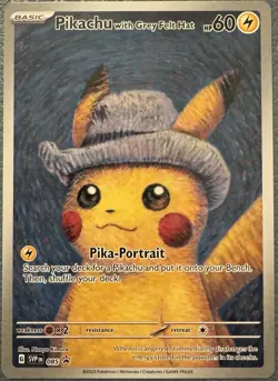 Pokemon Pikachu with Grey Felt Hat 085  Scarlet & Violet Promo Card - Image 1