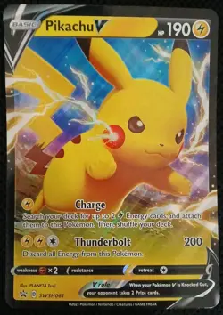 Pikachu V SWSH061 - Jumbo Oversized Promo Pokemon Card - NM - Image 3