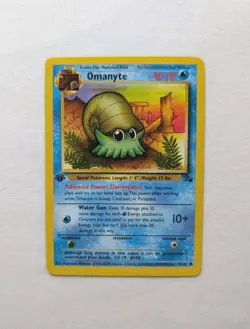 💎NM+ 1st First Edition Omanyte #52/62 Fossil Set Pokemon Card 1999 WOTC TCG - Image 2
