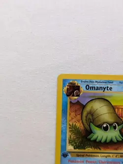 💎NM+ 1st First Edition Omanyte #52/62 Fossil Set Pokemon Card 1999 WOTC TCG - Image 3