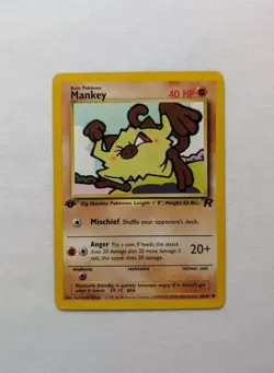 💎NM+ 1st Edition (Dark) Mankey #61/82 Team Rocket Set Pokemon Card 2000 WOTC - Image 13