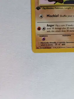 💎NM+ 1st Edition (Dark) Mankey #61/82 Team Rocket Set Pokemon Card 2000 WOTC - Image 5