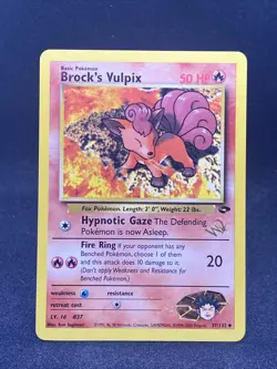 Brock's Vulpix - Gold W Stamp 37/132 - WoTC Promo - Pokemon Card - LP - Image 1
