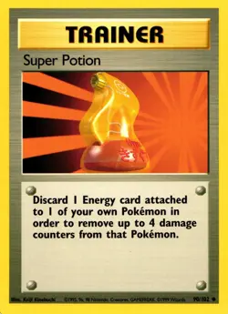 Pokemon Trainer Super Potion 90/102 Base Set Uncommon Non-Holo 1999 Trading Card - Image 1