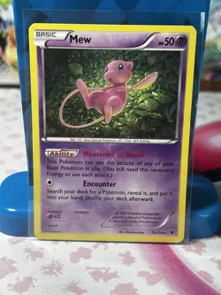 Pokemon Mew Holo Rare Card 29/124 XY Fates Collide Moderate Play - Image 1