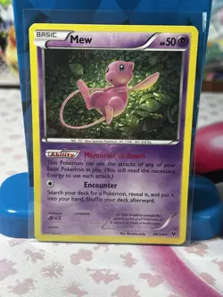 Pokemon Mew Holo Rare Card 29/124 XY Fates Collide Moderate Play - Image 3