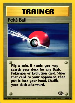 Pokemon Trainer Poke Ball 64/64 Jungle Set Common Non-Holo 1999 Trading Card - Image 1