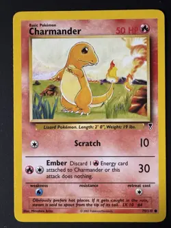 Charmander Pokémon Common Card  Legendary Collection 70/110 - 2002 - Image 7