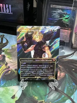 ⚡️Cloud, Ex-SOLDIER (Borderless) (Surge Foil) (Mint/NM) (MTG x FF)⚡️ - Image 1