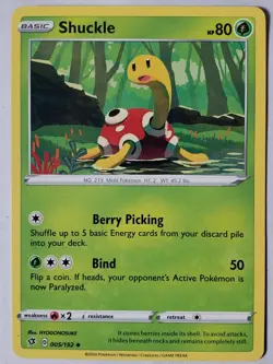 Shuckle 005/192 LP - Rebel Clash Pokemon Card - HYOGONOSUKE Art - Image 1