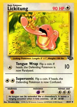 Pokemon Lickitung 38/64 Jungle Set Uncommon Non-Holo 1999 Trading Card - Image 1