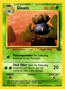 Pokemon Gloom 37/64 Jungle Set Uncommon Non-Holo 1999 Trading Card - Image 1