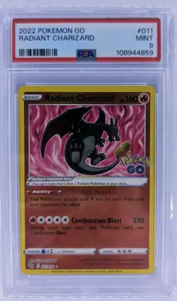 Pokémon TCG Radiant Charizard Holo Card Pokemon Go 011/078 Graded PSA 9 - Image 3