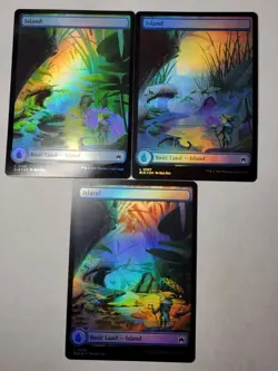 3x Island -Full Art Four Season Foil- BLOOMBURROW Basic Land BLB mtg NM/M - Image 1