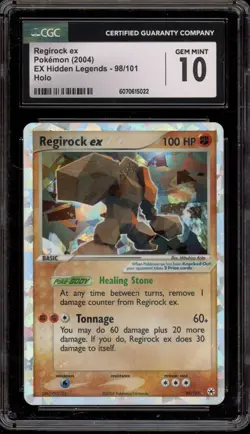 Pokemon Regirock ex EX Hidden Fates Holo Rare #98 CGC 10 Gem Mint - Image 1