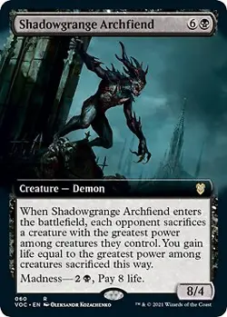 Shadowgrange Archfiend (Extended Art) Commander: Innistrad: Crimson Vow Regular - Image 1