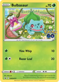 LP Pokemon Bulbasaur - SWSH231 - SWSH Black Star Promos Lightly Played SWSH Blac - Image 2