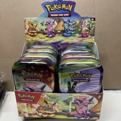 Pokemon Prismatic Evolutions Mini Tins Opened No Packs Full Set Of 8 Empty Tins - Image 1