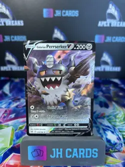 Pokemon TCG SWSH11: Lost Origin #129/196 Galarian Perrserker V NM - Image 1
