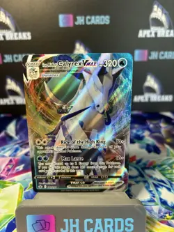 2021 Pokemon SWSH Chilling Reign Ice Rider Calyrex VMAX #046/198 - Image 1