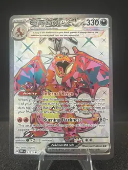 Charizard EX 215/197 Obsidian Flames Special Rare Full Art Pokemon TCG - Image 1