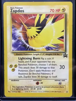 Pokémon: Zapdos #23 Wizards Black Star Promos Promo 2000 WOTC Vintage - MP - I89 - Image 3