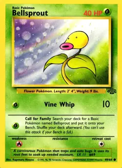 Pokemon Bellsprout 49/64 Jungle Set Common Non-Holo 1999 Trading Card - Image 1