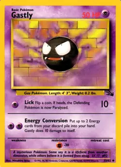 Pokemon Gastly 33/62 Fossil Set Uncommon Non-Holo 1999 Trading Card - Image 1