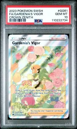 PSA 10 GEM MINT Gardenia's Vigor GG61/GG70 Crown Zenith FULL ART Pokemon Card - Image 5