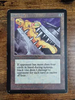 MTG Black Vise â­BETA LPâ­ â­10 REAL HQ PICS! â­Rare Vintage 1993 Magic - Image 1