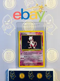Mewtwo 10/102 MP Played Base Set 1999 Pokemon Card Holo Rare Holofoil - Image 1