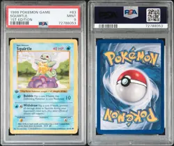 Pokemon PSA 9 MINT Squirtle 1st Edition Shadowless Base Set 1999 Card 63/102 - Image 3