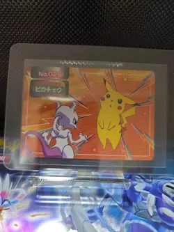 Pikachu VS Mewtwo Topsun VS 1997 Green Back Pokemon Card Japanese top - Image 1